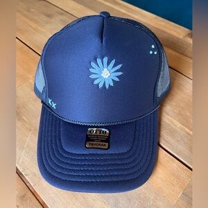 OTTO Navy Blue Trucker Hat with Floral Design